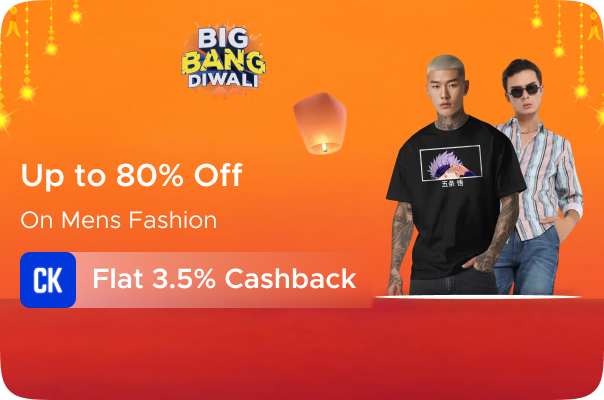 Flipkart: Up to 80% Off on Men's Fashion + Flat 3.5% CashKaro Cashback